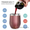 Picture of Stainless Steel Double Wall Wine Tumbler - Rose Gold by Chillout Life for Unisex - 4 x 12 oz Tumbler