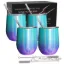 Picture of Stainless Steel Double Wall Wine Tumbler - Mermaid Sparkle by Chillout Life for Unisex - 4 x 12 oz Tumbler