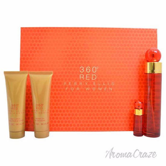 360 Red by Perry Ellis for Women - 4 Pc Gift Set 3.4oz EDP S