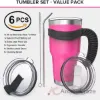Picture of Stainless Steel Tumbler with Handle - Hot Pink by Chillout Life for Unisex - 6 x 30 oz Tumbler