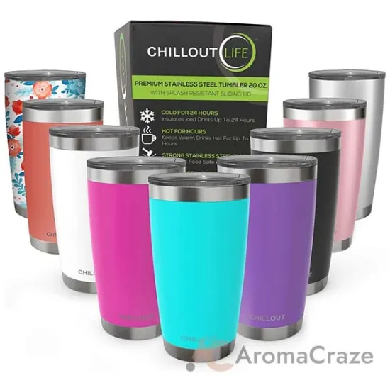 Picture of Stainless Steel Tumbler with Lid and Straw - Teal by Chillout Life for Unisex - 20 oz Tumbler