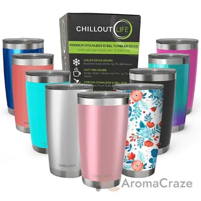 Picture of Stainless Steel Tumbler with Lid and Straw - Rose Gold by Chillout Life for Unisex - 20 oz Tumbler
