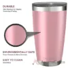 Picture of Stainless Steel Tumbler with Lid and Straw - Rose Gold by Chillout Life for Unisex - 20 oz Tumbler