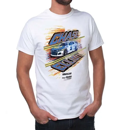 Picture of NASCAR Mens Classic Crew Tee - Chase Elliot - 5 White by DelSol for Men - 1 Pc T-Shirt (XL)