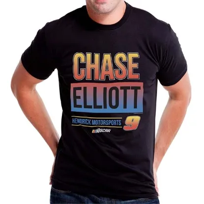 Picture of NASCAR Mens Classic Crew Tee - Chase Elliot - 3 Black by DelSol for Men - 1 Pc T-Shirt (XL)