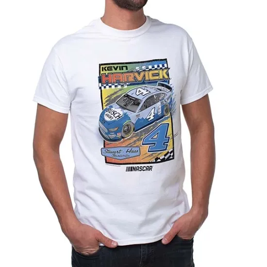 Picture of NASCAR Mens Classic Crew Tee - Kevin Harvick - 1 White by DelSol for Men - 1 Pc T-Shirt (L)
