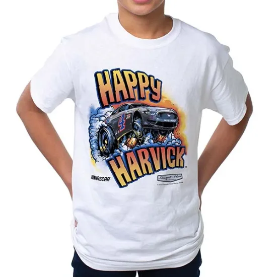 Picture of NASCAR Kids Fine Jersey Crew Tee - Kevin Harvick - 10 White by DelSol for Kids - 1 Pc T-Shirt (YL)