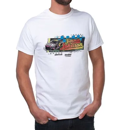 Picture of NASCAR Mens Classic Crew Tee - Jimmie Johnson - 6 White by DelSol for Men - 1 Pc T-Shirt (XL)