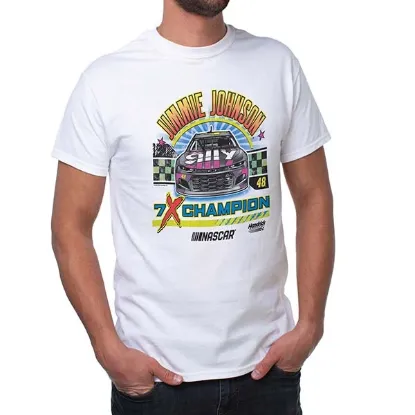 Picture of NASCAR Mens Classic Crew Tee - Jimmie Johnson - 9 White by DelSol for Men - 1 Pc T-Shirt (2XL)