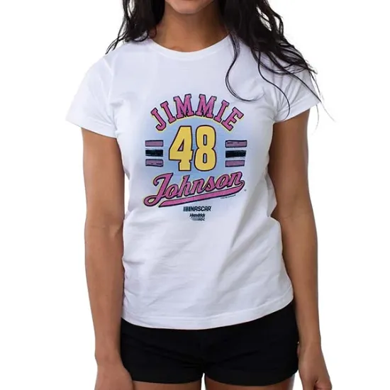 Picture of NASCAR Womens Crew Tee - Jimmie Johnson - 8 White by DelSol for Women - 1 Pc T-Shirt (XL)