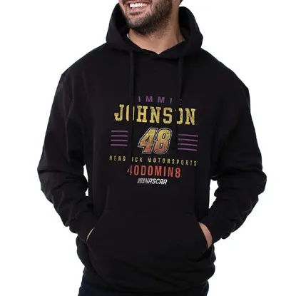 Picture of NASCAR Hooded Sweatshirt - Jimmie Johnson - 2 Black by DelSol for Men - 1 Pc T-Shirt (S)