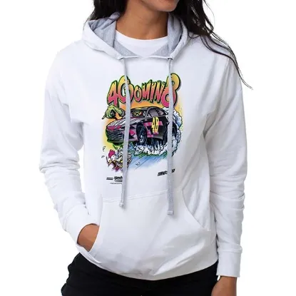 Picture of NASCAR Hooded Sweatshirt - Jimmie Johnson - 3 White by DelSol for Women - 1 Pc T-Shirt (M)