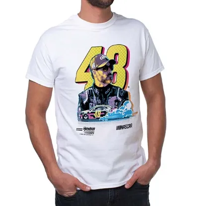 Picture of NASCAR Mens Classic Crew Tee - Jimmie Johnson - 4 White by DelSol for Men - 1 Pc T-Shirt (XL)