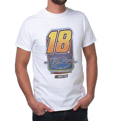 Picture of NASCAR Mens Classic Crew Tee - Kyle Busch - 10 White by DelSol for Men - 1 Pc T-Shirt (S)