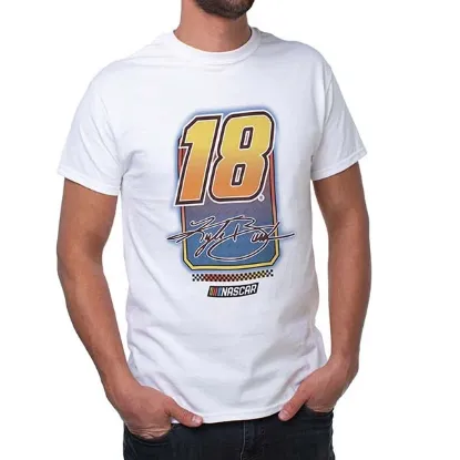 Picture of NASCAR Mens Classic Crew Tee - Kyle Busch - 10 White by DelSol for Men - 1 Pc T-Shirt (L)