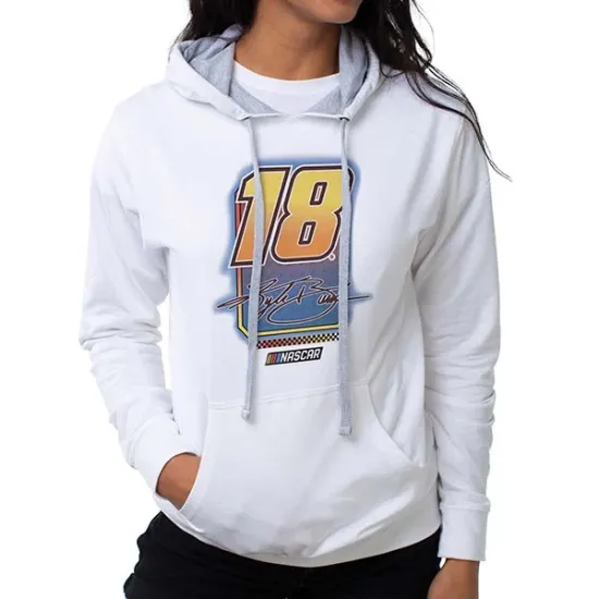 Picture of NASCAR Hooded Sweatshirt - Kyle Busch - 10 White by DelSol for Women - 1 Pc T-Shirt (M)