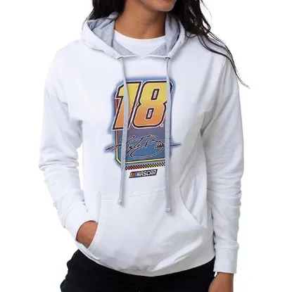 Picture of NASCAR Hooded Sweatshirt - Kyle Busch - 10 White by DelSol for Women - 1 Pc T-Shirt (XL)