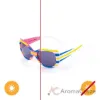 Picture of Kids Solize - Over the Rainbow - White Striped to Pink Striped by Delsol for Kids - 1 Pc Sunglasses