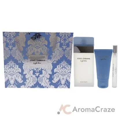 Picture of Light Blue by Dolce and Gabbana for Women - 3 Pc Gift Set 3.3oz EDT Spray, 10ml EDT Spray, 1.6oz Body Cream