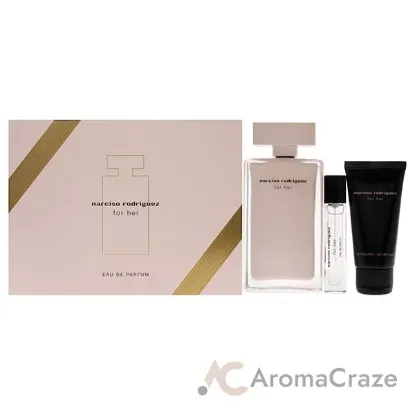 Picture of Narciso Rodriguez by Narciso Rodriguez for Women - 3 Pc Gift Set 3.3oz EDP Spray, 10ml EDP Spray, 1.6oz Body Lotion