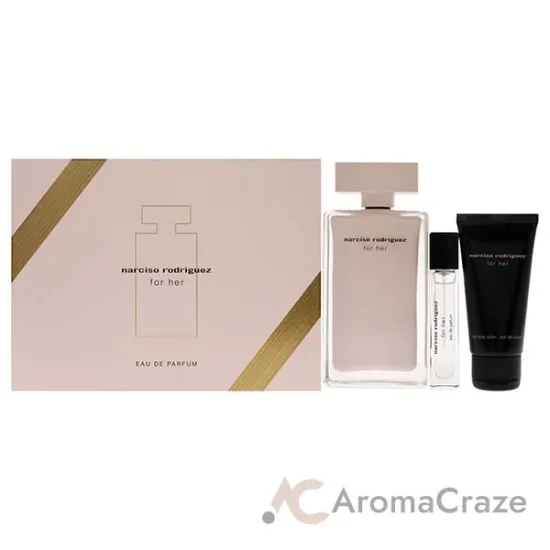 Picture of Narciso Rodriguez by Narciso Rodriguez for Women - 3 Pc Gift Set 3.3oz EDP Spray, 10ml EDP Spray, 1.6oz Body Lotion