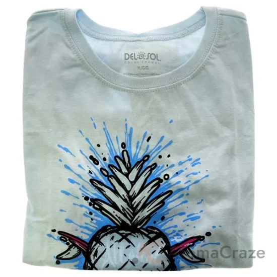 Picture of Kids Premium Crew Tee - Pineapples - Ice Blue by DelSol for Kids - 1 Pc T-Shirt (YL)