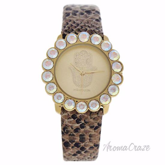 MSHSCGL Scarlett - Gold Crocodile Leather Strash Watch by Ma