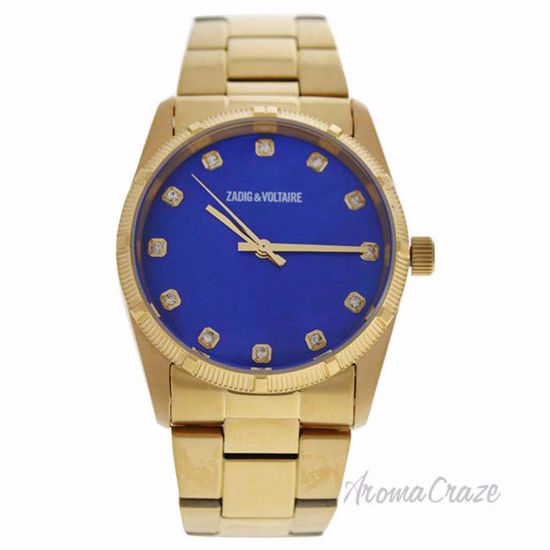 ZVF220 Blue Dial/Gold Stainless Steel Bracelet Watch by Zadi