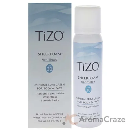 Picture of SheerFoam Body And Face Non-Tinted SPF 30 by Tizo for Unisex - 3.5 oz Sunscreen