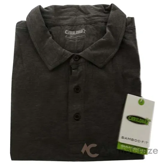 Picture of Bamboo Performance Jersey Polo T-Shirt - Carbon Heather by Cariloha for Men - 1 Pc T-Shirt (2XL)