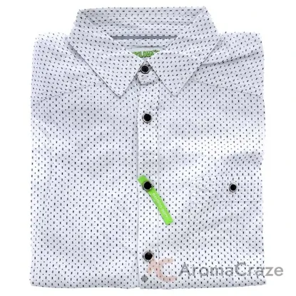 Picture of Bamboo Woven Button-Up - Navy-White Geometric by Cariloha for Men - 1 Pc T-Shirt (M)