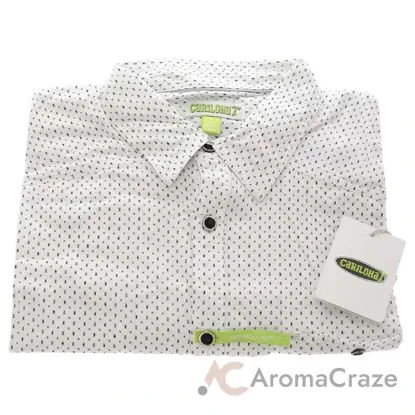 Picture of Bamboo Woven Button-Up T-Shirt - Navy-White Geometric by Cariloha for Men - 1 Pc T-Shirt (L)