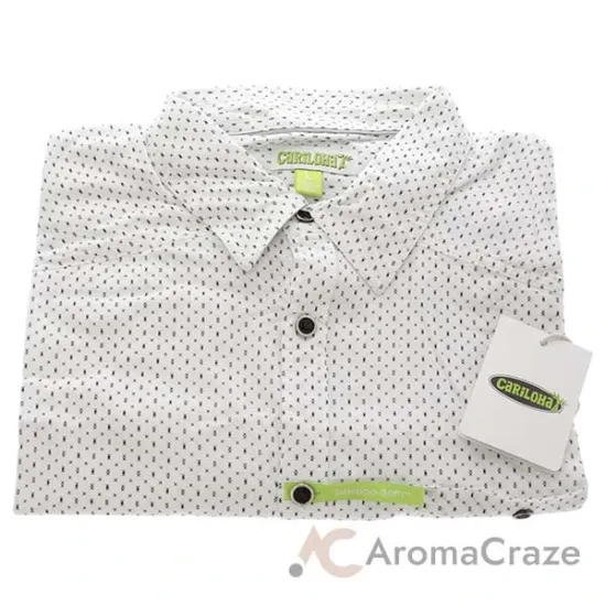 Picture of Bamboo Woven Button-Up T-Shirt - Navy-White Geometric by Cariloha for Men - 1 Pc T-Shirt (L)