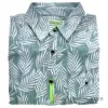 Picture of Bamboo Woven Button-Up Shirt - Ocean Green Foliage Print by Cariloha for Men - 1 Pc Shirt (M)