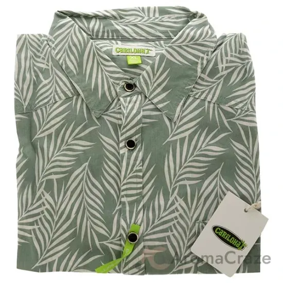 Picture of Bamboo Woven Button-Up Shirt - Ocean Green Foliage Print by Cariloha for Men - 1 Pc Shirt (XL)