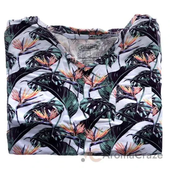 Picture of Bamboo Sleep V-Neck Shirt - Birds Of Paradise by Cariloha for Women - 1 Pc T-Shirt (XS)