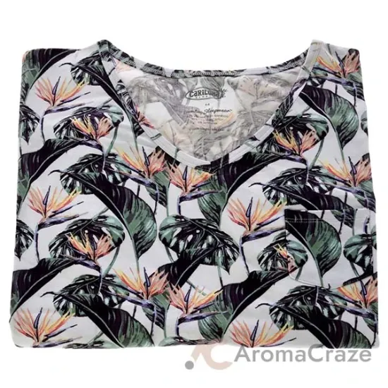 Picture of Bamboo Sleep V-Neck Shirt - Birds Of Paradise by Cariloha for Women - 1 Pc T-Shirt (M)