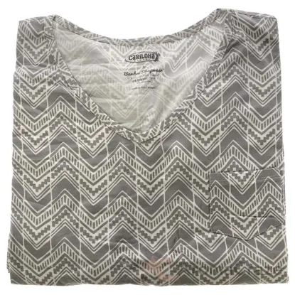 Picture of Bamboo Sleep V-Neck Shirt - Tribal Stripe by Cariloha for Women - 1 Pc T-Shirt (L)