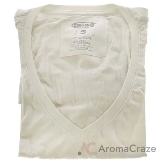 Picture of Bamboo V-Neck Tee - White by Cariloha for Women - 1 Pc T-Shirt (S)