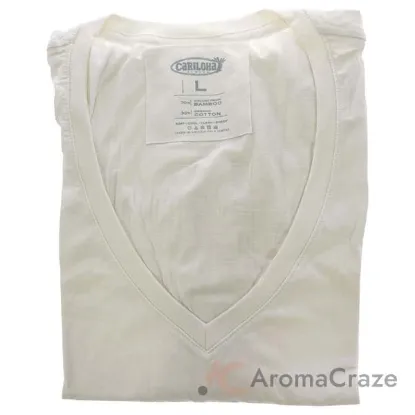 Picture of Bamboo V-Neck Tee - White by Cariloha for Women - 1 Pc T-Shirt (L)