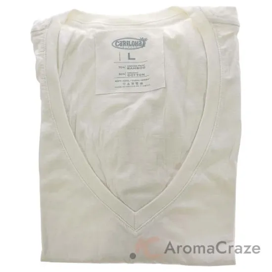 Picture of Bamboo V-Neck Tee - White by Cariloha for Women - 1 Pc T-Shirt (L)