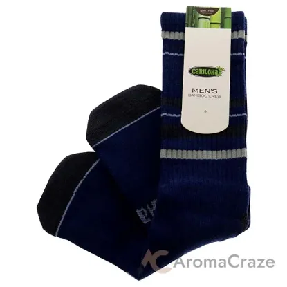 Picture of Bamboo Striped Crew Socks - Navy by Cariloha for Men - 1 Pair Socks (S/M)