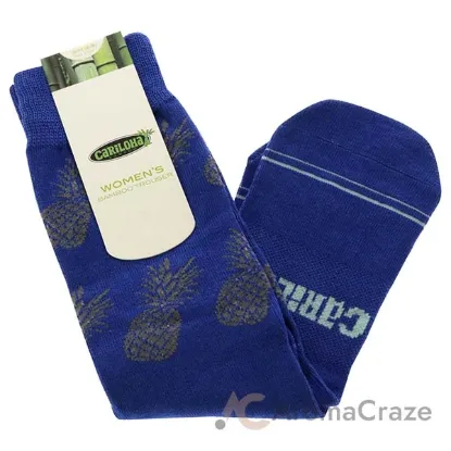 Picture of Bamboo Trouser Socks - Pineapple Royal Blue by Cariloha for Women - 1 Pair Socks (S/M)
