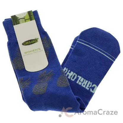 Picture of Bamboo Trouser Socks - Pineapple Royal Blue by Cariloha for Women - 1 Pair Socks (L/XL)