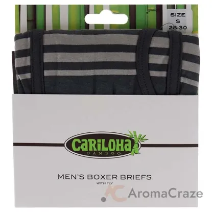 Picture of Bamboo Boxer Briefs - Shoreline Gray Stripe by Cariloha for Men - 1 Pc Boxer (S)