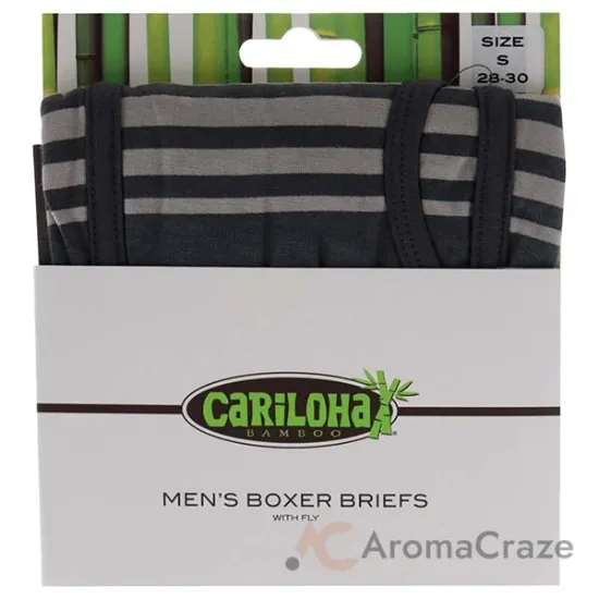 Picture of Bamboo Boxer Briefs - Shoreline Gray Stripe by Cariloha for Men - 1 Pc Boxer (S)