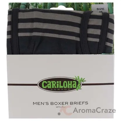Picture of Bamboo Boxer Briefs - Shoreline Gray Stripe by Cariloha for Men - 1 Pc Boxer (M)