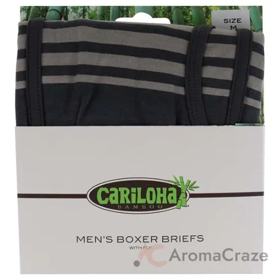 Picture of Bamboo Boxer Briefs - Shoreline Gray Stripe by Cariloha for Men - 1 Pc Boxer (M)