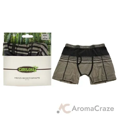 Picture of Bamboo Boxer Briefs - Shoreline Gray Stripe by Cariloha for Men - 1 Pc Boxer (L)