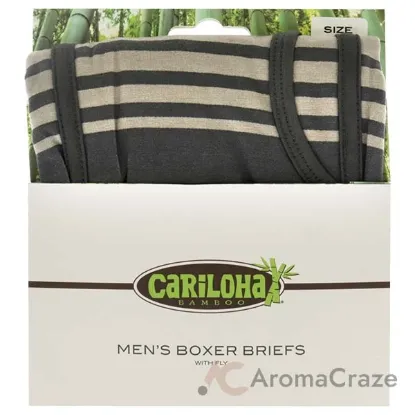 Picture of Bamboo Boxer Briefs - Shoreline Gray Stripe by Cariloha for Men - 1 Pc Boxer (XL)